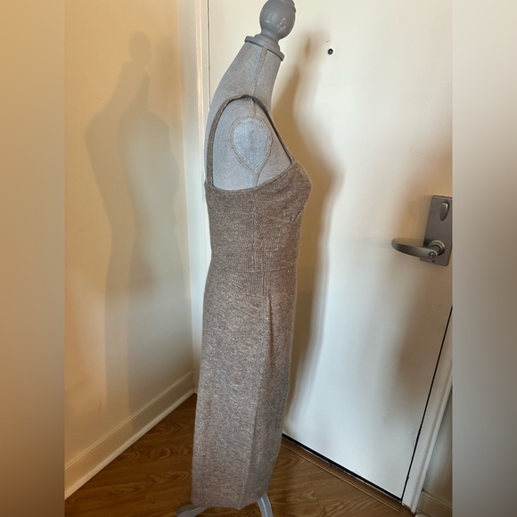 Mango Brown 2piece Bodycon Midi Dress Sweetheart Neckline - Picture 9 of 12